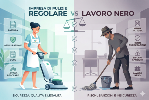 Impresa di pulizie regolare: perché il lavoro in nero è un finto risparmio